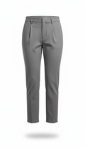 Tailored cropped denim trousers in concrete grey