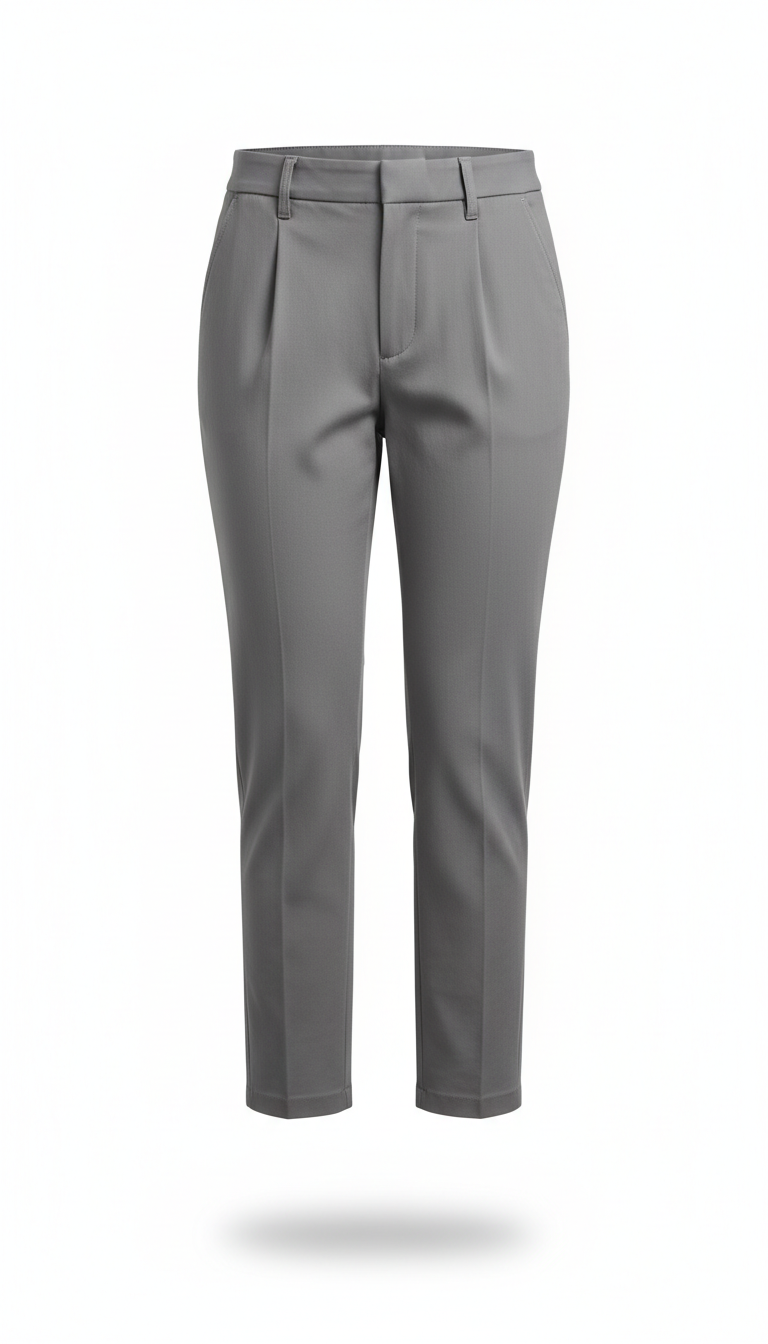 Tailored cropped denim trousers in concrete grey