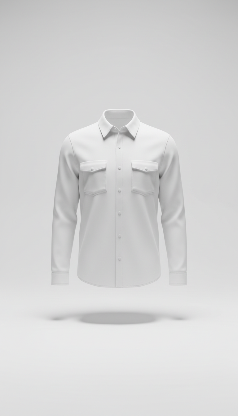 Minimalist denim shirt in gallery white